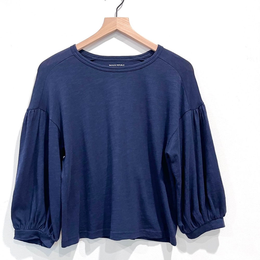 Banana Republic Navy Blue 3/4 Sleeve T-Shirt Top